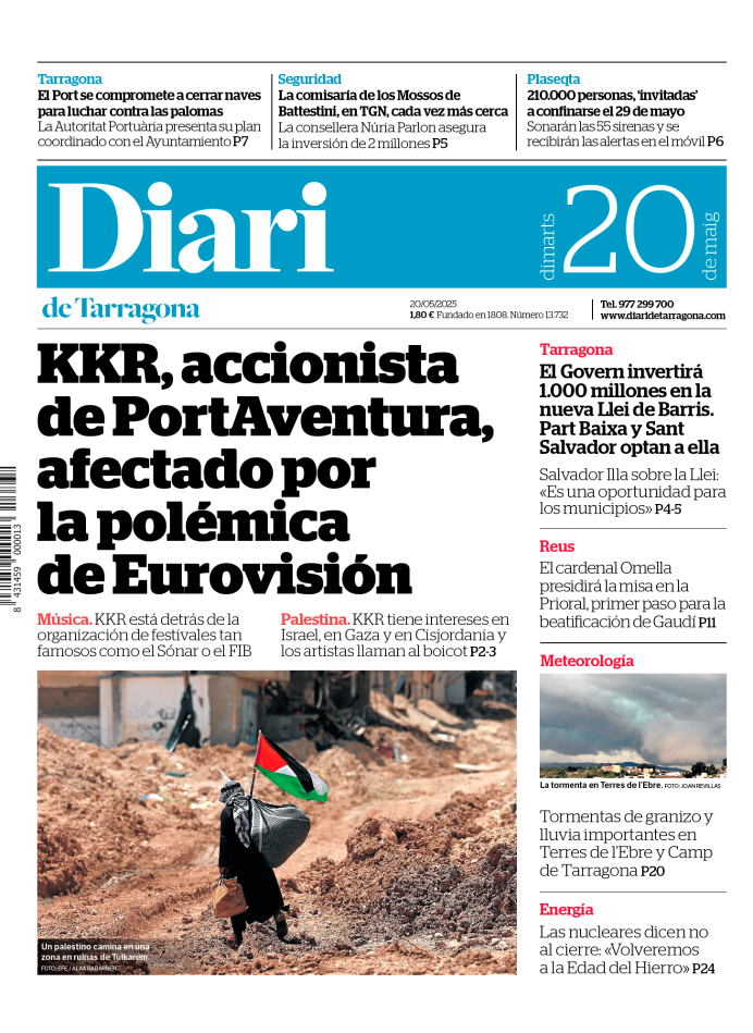 Portada del Diari del martes 20 de mayo de 2025