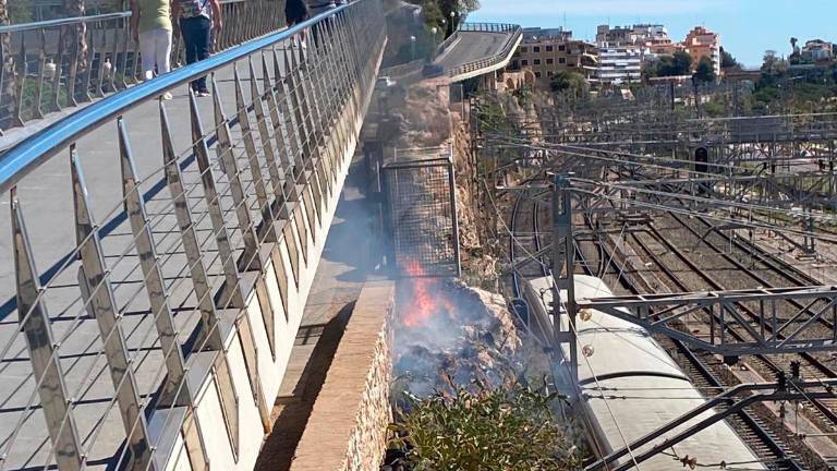 Las llamas antes de la llegada de los bomberos. Foto: cedida