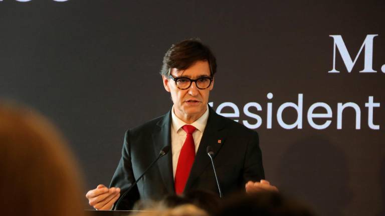 El president de la Generalitat, Salvador Illa, interviene en la inauguración de la sede renovada de Pimec. Foto: ACN