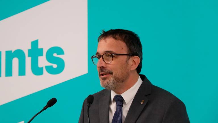 El vicepresidente y portavoz de Junts, Josep Rius, en rueda de prensa este lunes. Foto: ACN