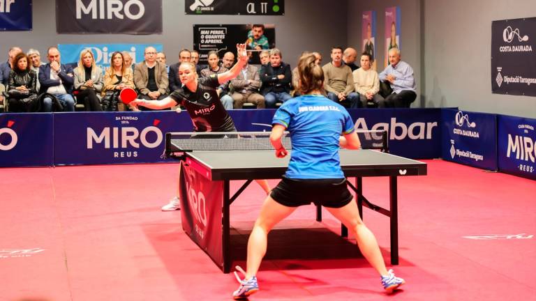 Margaryta Pesotska, en el duelo que ganó ante Katzaruyna Wegzeryn. Foto: Alba mMariné