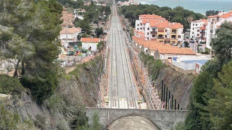 Las obras del túnel de Roda de Berà, este lunes. Foto: Vicente M. Izquierdo
