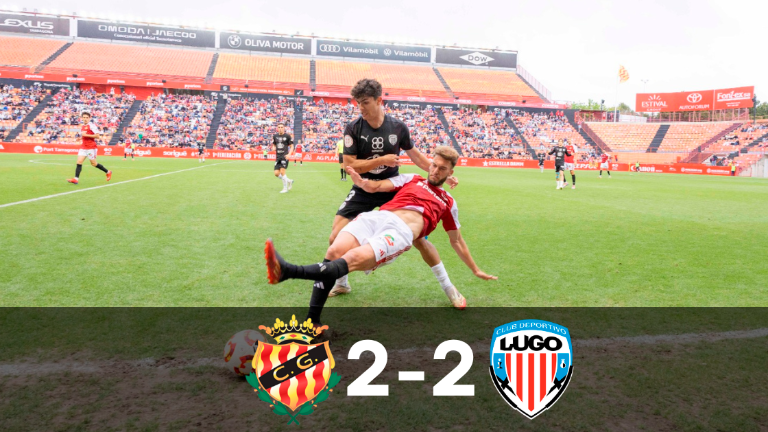 El Nàstic empató a dos ante el Lugo en un doloroso resultado. Foto: Àngel Ullate